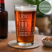 Personalised Unfiltered Legend Pint Glass - ForYou.ie