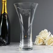 Personalised Large Hand Cut Gold Diamond Effect Heart Vase - ForYou.ie image