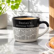 Personalised Message Black Dipped Dash Ceramic Mug - ForYou.ie image