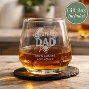 Personalised Super Dad Tumbler Glass - ForYou.ie image