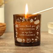 Personalised Pumpkins Amber Glass Candle - ForYou.ie image