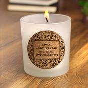 Personalised Floral Cork Label Candle Jar - ForYou.ie image