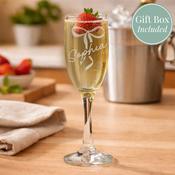 Personalised Bow Flute Glass - ForYou.ie image