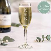 Personalised Couples Initials Flute Glass - ForYou.ie image