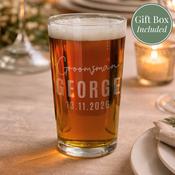 Personalised Groomsman Elegant Pint Glass - ForYou.ie image