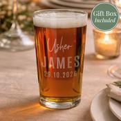 Personalised Usher Elegant Pint Glass - ForYou.ie image