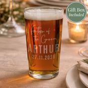 Personalised Father of the Groom Elegant Pint Glass - ForYou.ie image