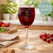Personalised Bow Wine Glass - ForYou.ie image