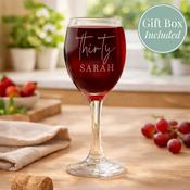 Personalised Age &amp; Name Wine Glass - ForYou.ie image