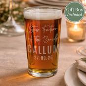 Personalised Wedding Elegant Pint Glass - ForYou.ie image