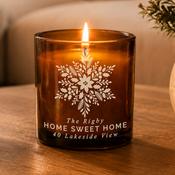 Personalised Snowflake Amber Glass Candle - ForYou.ie image