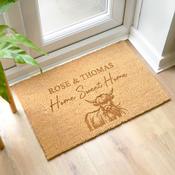 Personalised Highland Cow Doormat - ForYou.ie image