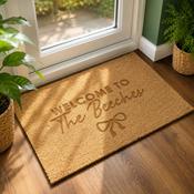 Personalised Bow Rectangle Indoor Doormat - ForYou.ie image