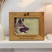 Personalised Oak Finish 4x6 Paw Prints Photo Frame - ForYou.ie image