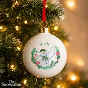 Personalised The Snowman Christmas Wishes Bauble - ForYou.ie image