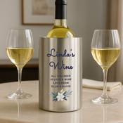 Personalised Blue Floral Wine Cooler - ForYou.ie image