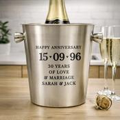 Personalised Big Date Stainless Steel Ice Bucket - ForYou.ie image