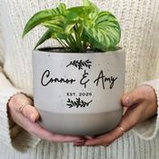 Personalised Botanical Flecked Plant Pot - ForYou.ie image