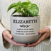 Personalised Memorial Flecked Plant Pot - ForYou.ie image