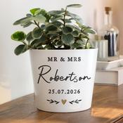 Personalised Gold Heart Large Plant Pot - ForYou.ie image