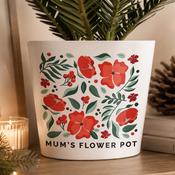 Personalised Poinsettia Large Plant Pot - ForYou.ie image