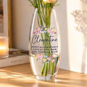 Personalised Bright Floral Bullet Vase - ForYou.ie image
