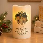 Personalised Scallop Bow Photo Upload LED Candle - ForYou.ie image