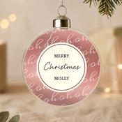 Personalised Ho Ho Ho Glass Bauble - ForYou.ie image