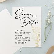 Personalised Gold Floral Set of 36 Wedding Save the Dates - ForYou.ie image