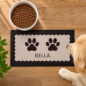 Personalised Paw Prints Pet Bowl Mat - ForYou.ie image