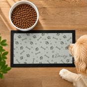 Personalised Grey Dog Icons Pet Bowl Mat - ForYou.ie image
