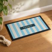 Personalised Blue Stripe Pet Bowl Mat - ForYou.ie image