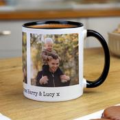 Personalised Multi Photo Upload Black Handle Mug - ForYou.ie image