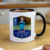 Personalised Photo Upload Football Black Handle Mug - ForYou.ie image