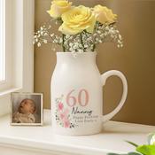 Personalised Floral Birthday Jug Vase - ForYou.ie image