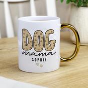 Personalised Dog Mama Gold Handle Mug - ForYou.ie image