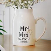 Personalised Black &amp; Gold Couples Jug Vase - ForYou.ie image