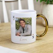 Personalised Photo Upload King Gold Handle Mug - ForYou.ie image
