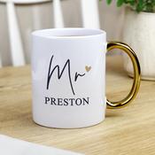 Personalised Mr Gold Handle Mug - ForYou.ie image