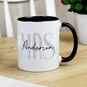 Personalised Mrs Black Handle Mug - ForYou.ie image