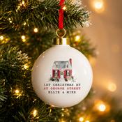 Personalised Water Colour House Ceramic Bauble - ForYou.ie image