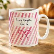 Personalised Striped Bow Mug - ForYou.ie image