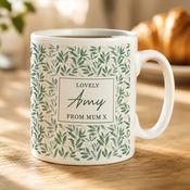 Personalised Leafy Pattern Mug - ForYou.ie image