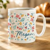Personalised Bright Floral mug - ForYou.ie image