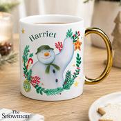 Personalised The Snowman Christmas Wishes Gold Handle Mug - ForYou.ie image
