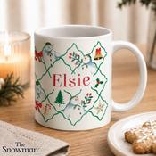 Personalised The Snowman Christmas Wishes Pattern Mug - ForYou.ie image