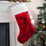 Personalised Santa Paws Christmas Red Stocking - ForYou.ie image