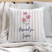 Personalised Floral Stripe Cushion - ForYou.ie image
