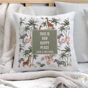 Personalised Jungle Print Cushion - ForYou.ie image