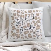 Personalised Leopard Print Cushion - ForYou.ie image